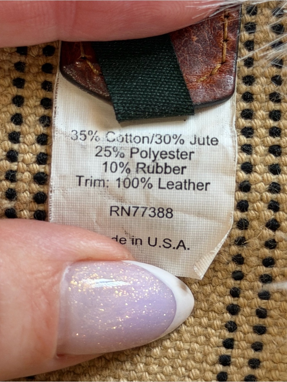 J. Crew Tan Canvas Belt with Brown Leather Accents and Brass Clip - Picture 4 of 4